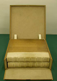 Two parts of the Codex Sinaiticus in the box